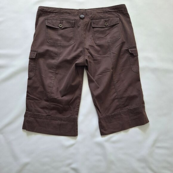 Denver Hayes Vintage Modern Fit Women's Bermuda Shorts Size 14 Brown Cotton - Picture 9 of 15